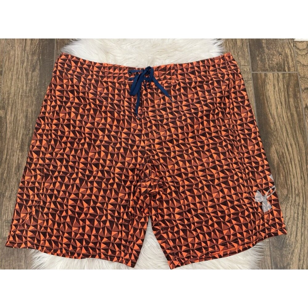 Under Armour UA Bergwind Board short Swimsuit Beta Orange Storm Sz 42 Heat Gear